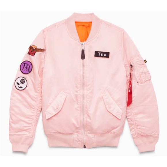 Aritzia X Alpha Industries Light Pink / Orange reversible Bomber Jacket - Size S - Picture 1 of 13